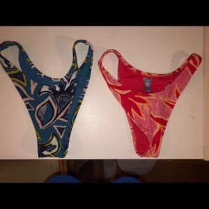 two high rise cheeky aerie bikini bottoms